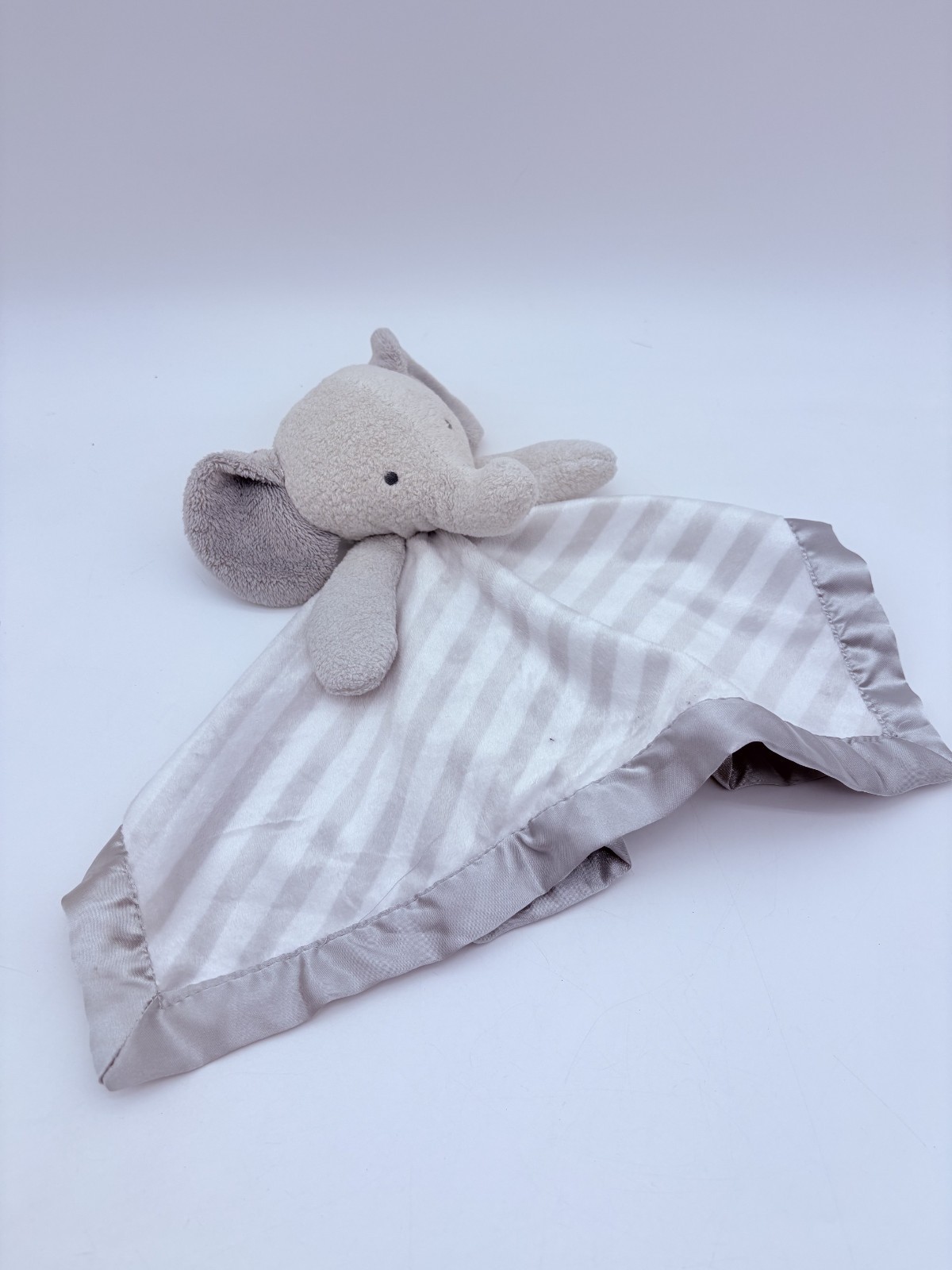 Cloud Island Elephant Blanket Lovey Plush Gray White Striped Target Nursery 1