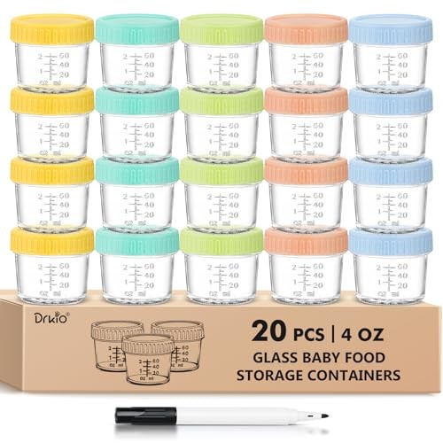  20 Pack Glass Baby Food Storage Containers 4 Oz Baby Food Jars with Lids Baby 