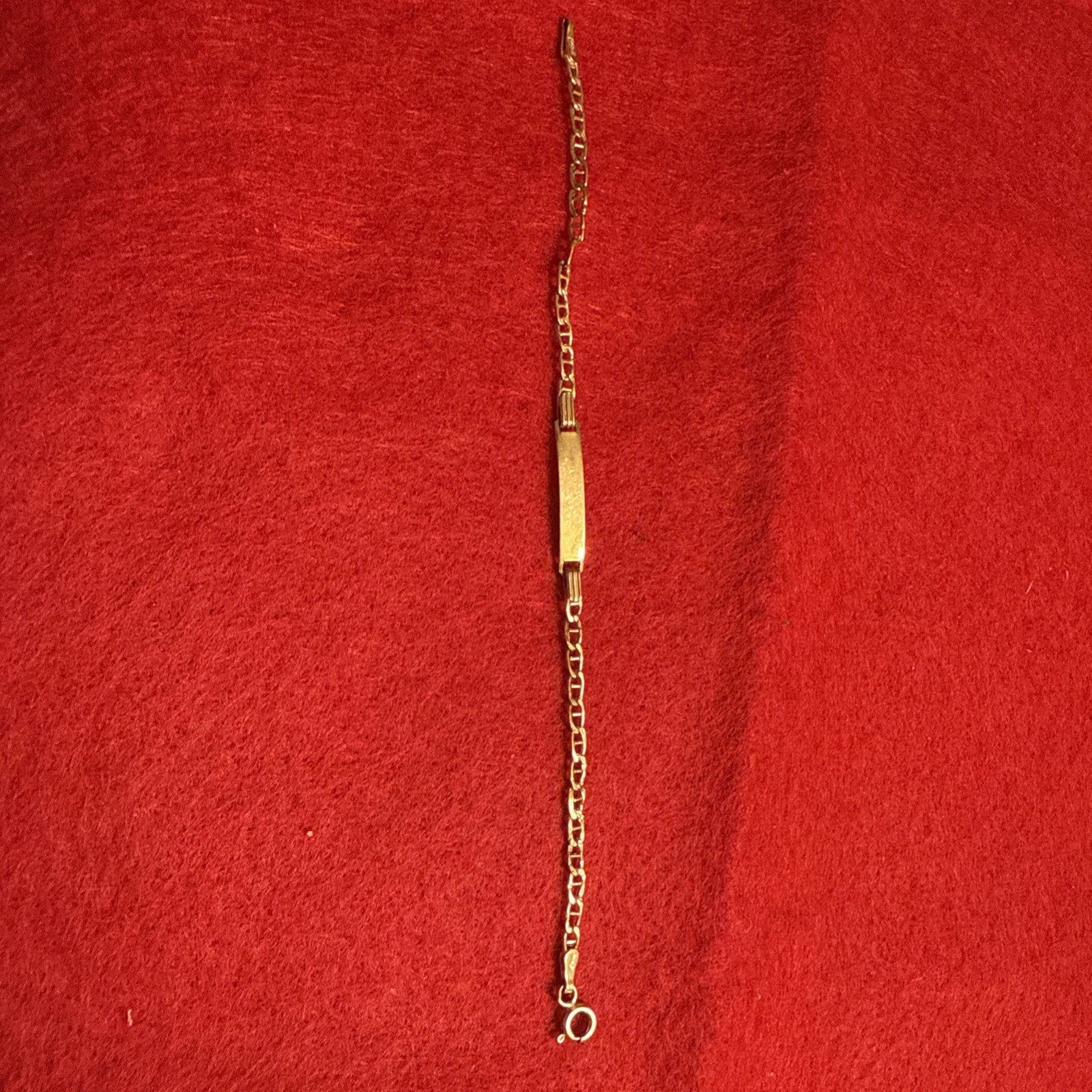 5.5" Kids ENGRAVABLE Figaro Link ID Bracelet Real Solid 10K Yellow Gold