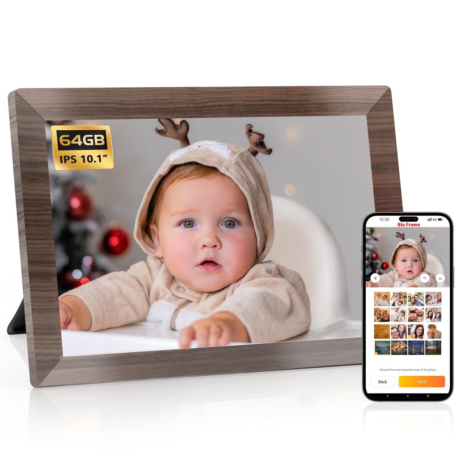 Topsand 10.1 WiFi Digital Picture Frame, IPS Touch Screen Smart Cloud Digital...