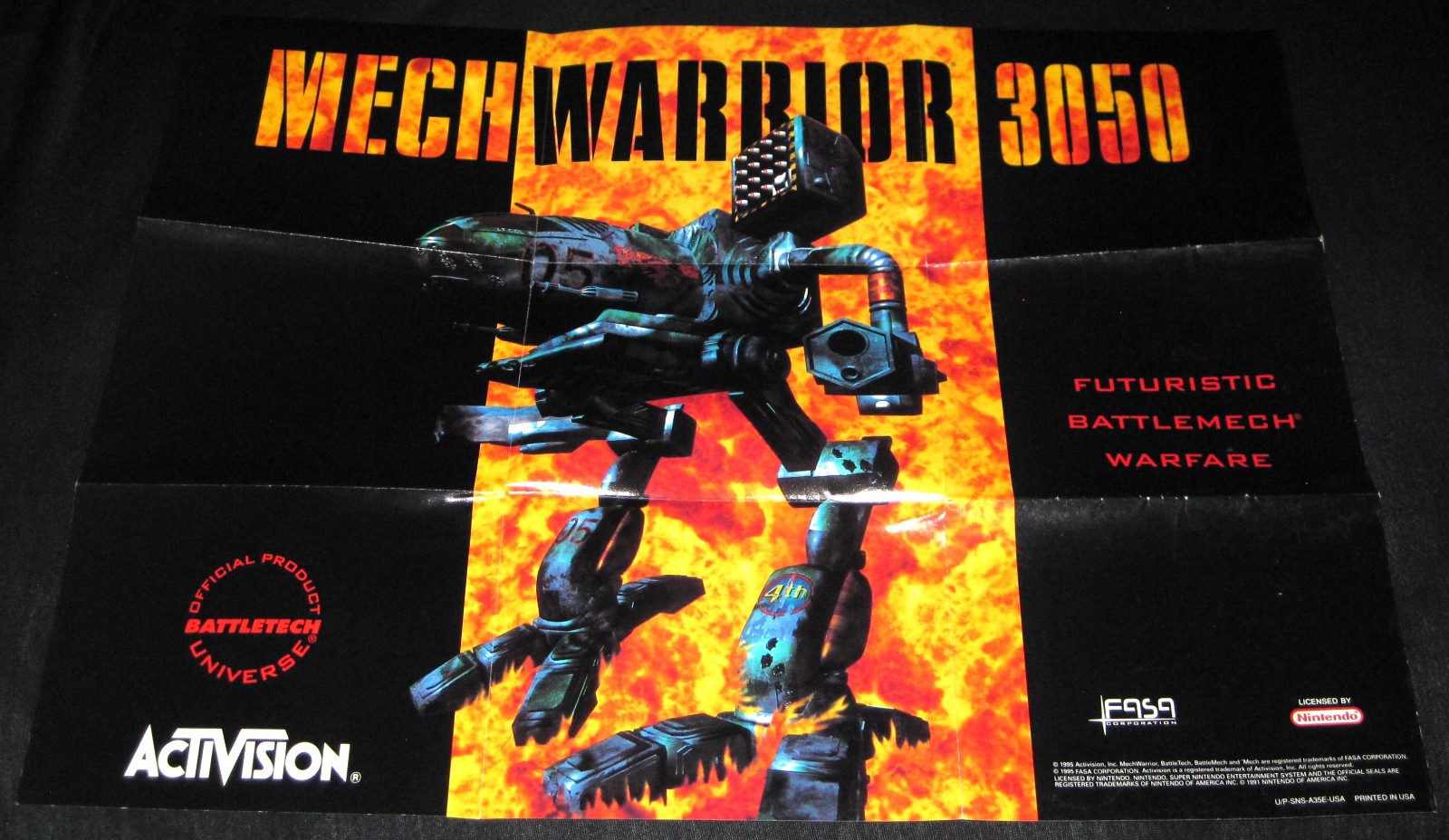 Mechwarrior 3050 - Poster Insert Only (Super Nintendo SNES) Authentic