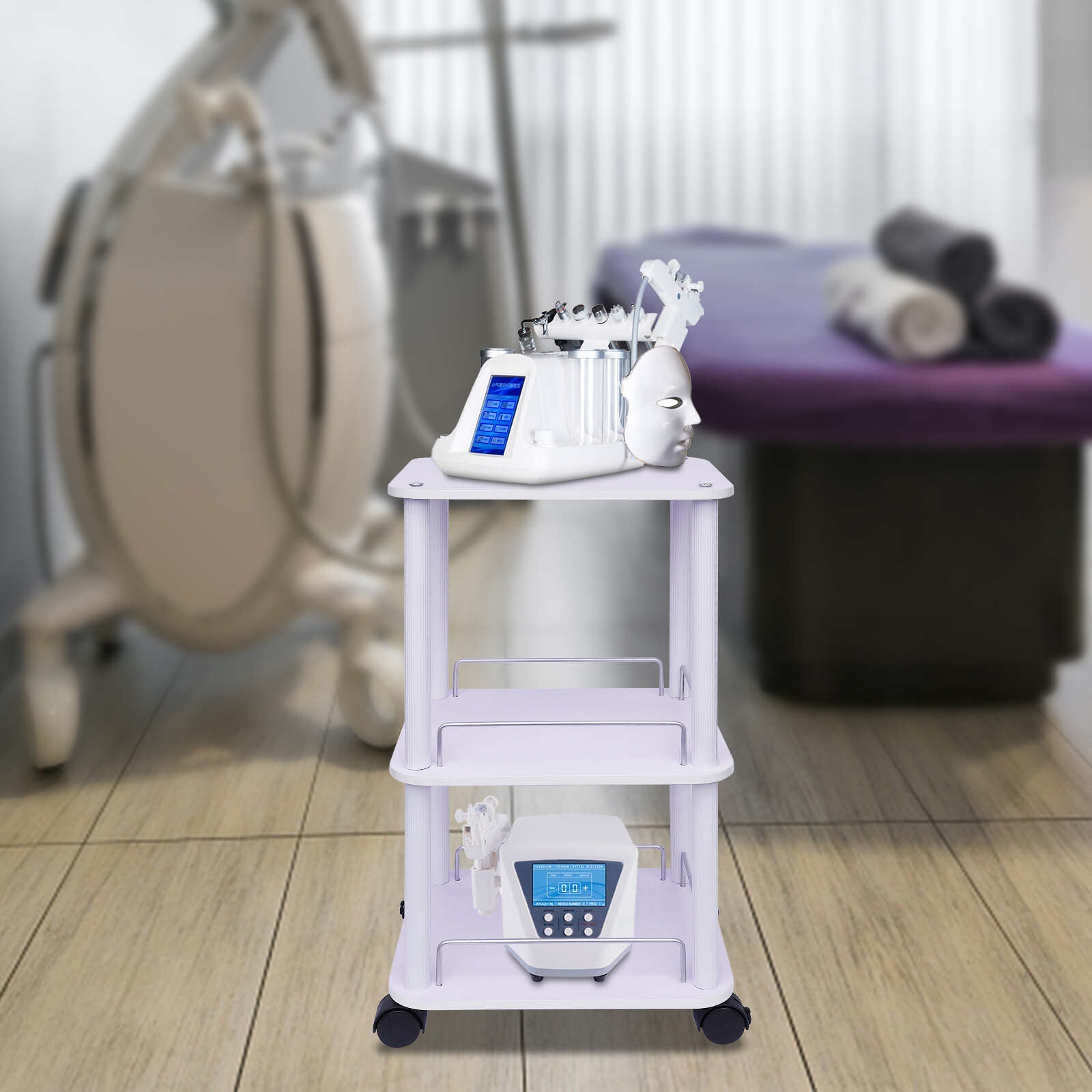 Rolling Trolley Cart Beauty Machine Salon SPA Storage Equipment Organizer Stand