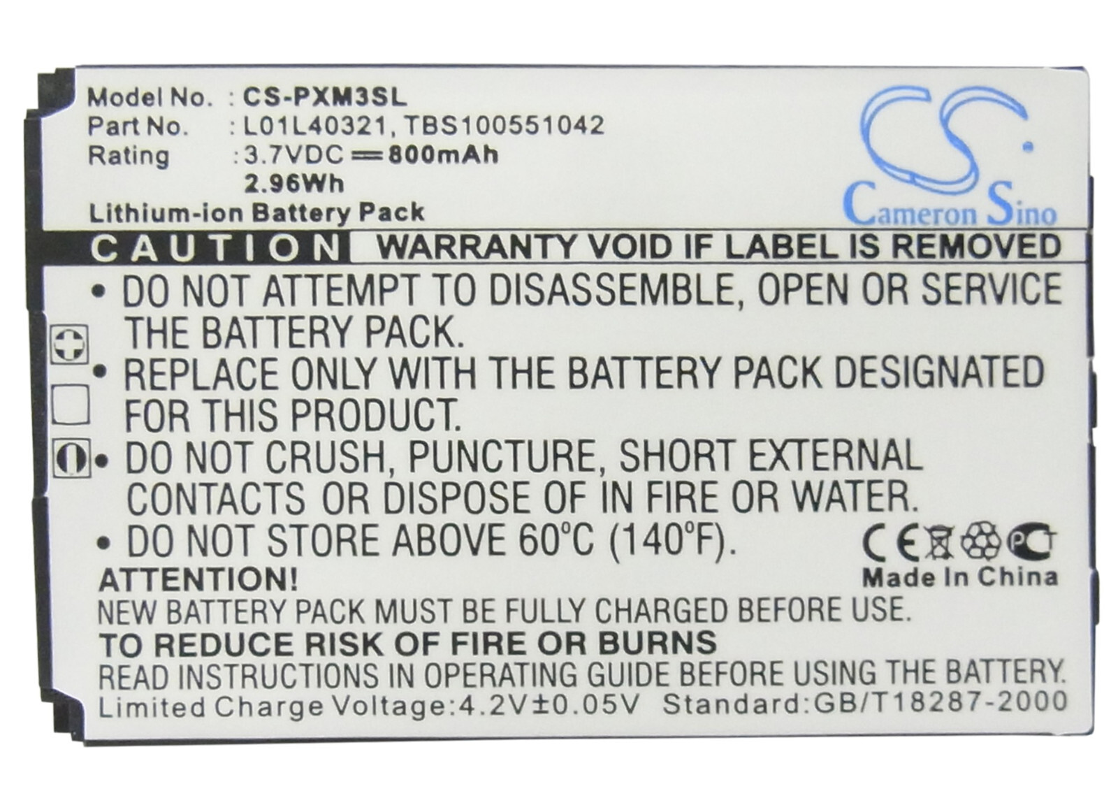 BATTERIE 800mAh Type L01L40321 TBS100551042 For Sirius/Pioneer GEX-XMP3 XMP3H1