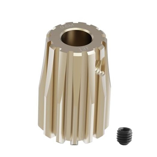 M0.6 Pinion Motor Gear 13T 1/8 inch(3.175mm) Shaft Hole, 7075 Aluminum M0.6 13T