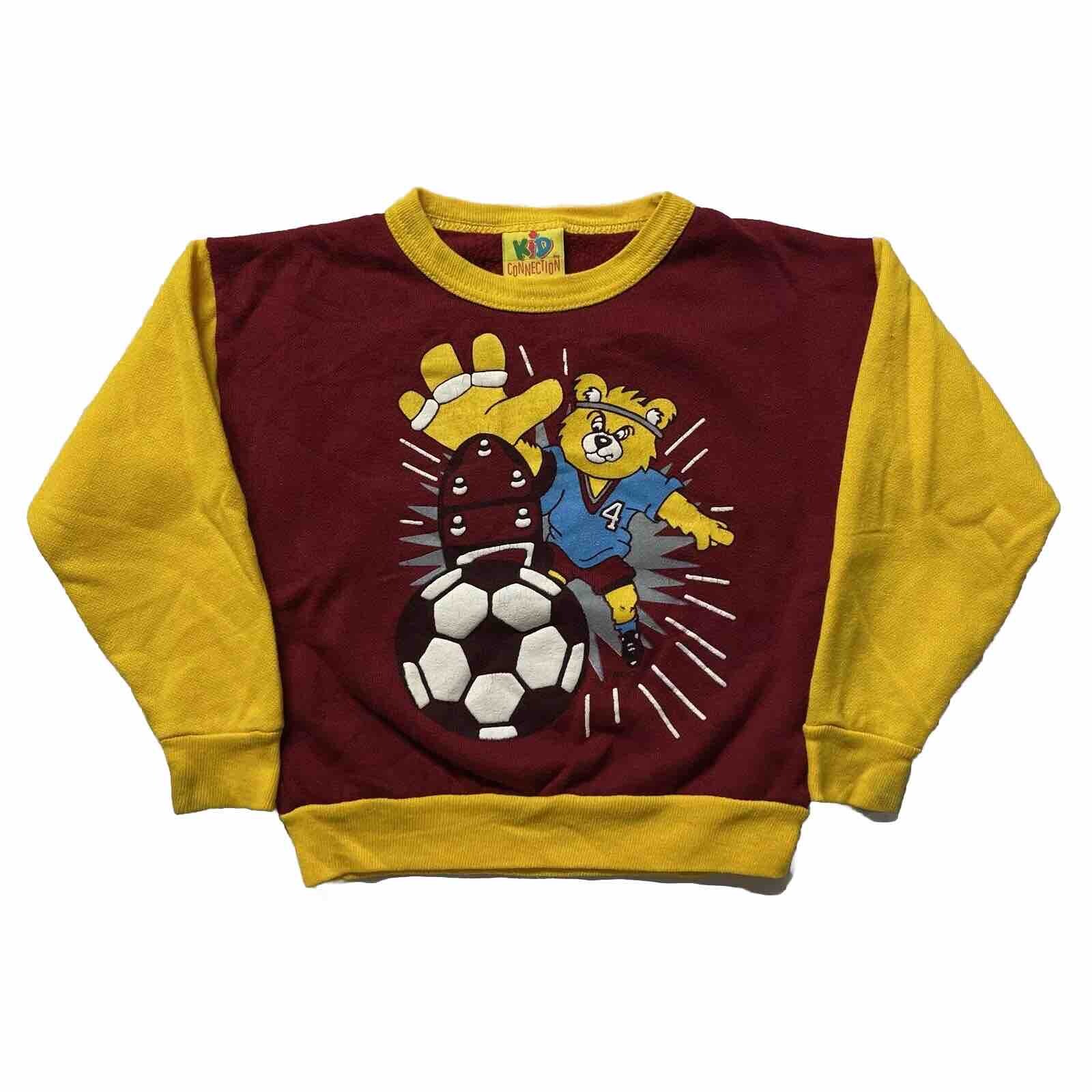 Vintage 90s Soccer Sweatshirt Boys Size 4T Red Yellow Pullover Sports USA Made