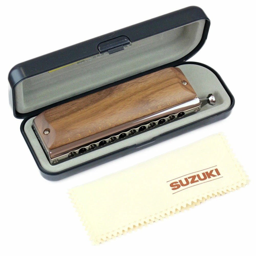SUZUKI chromatic harmonica wooden cover Gregor model G-48W F/S w/Track# JapanNew