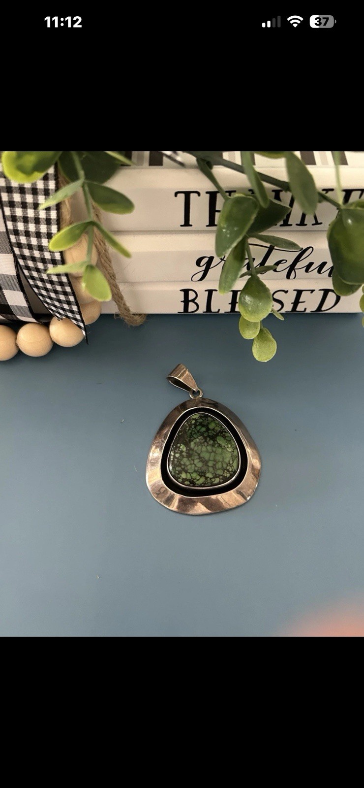 950 STERLING SILVER Turquoise Pendant 26.4 Grams STUNNING!