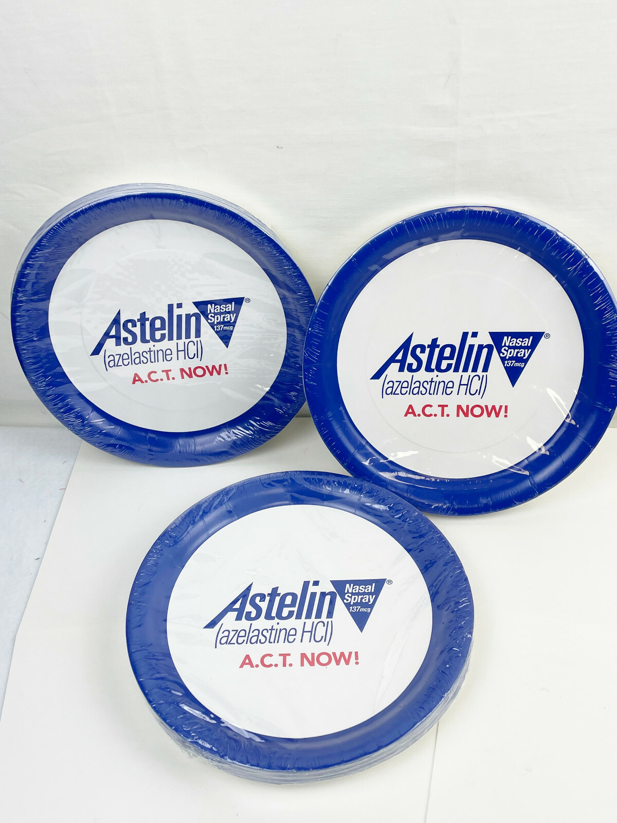 3 PACKAGES ASTELIN 9" PHARMACEUTICAL PLATES - NEW IN PACKAGE - 25 COUNT