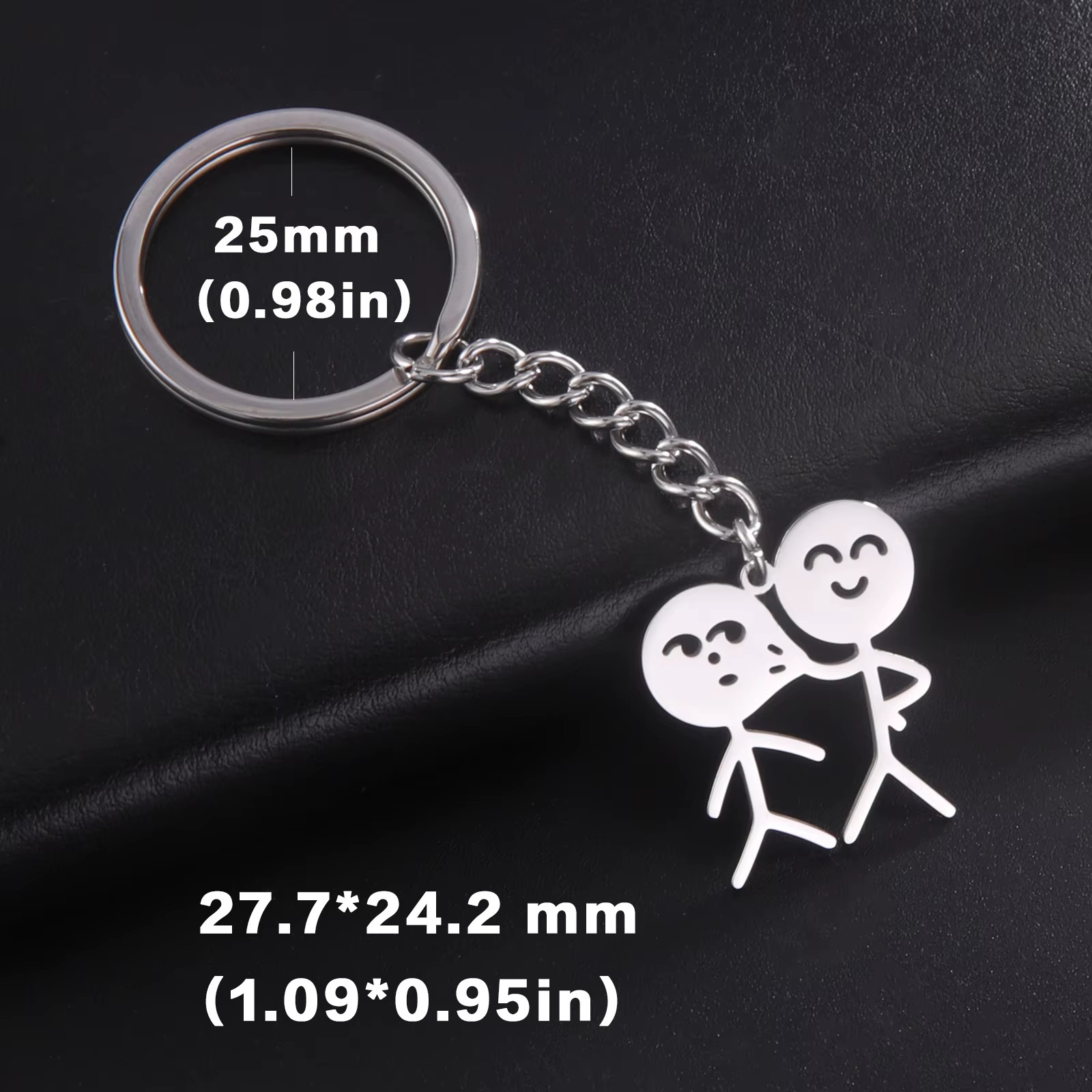 Funny Middle Finger Stickman Keychain 2026 Cute Trend School Bag Car Key Pendant