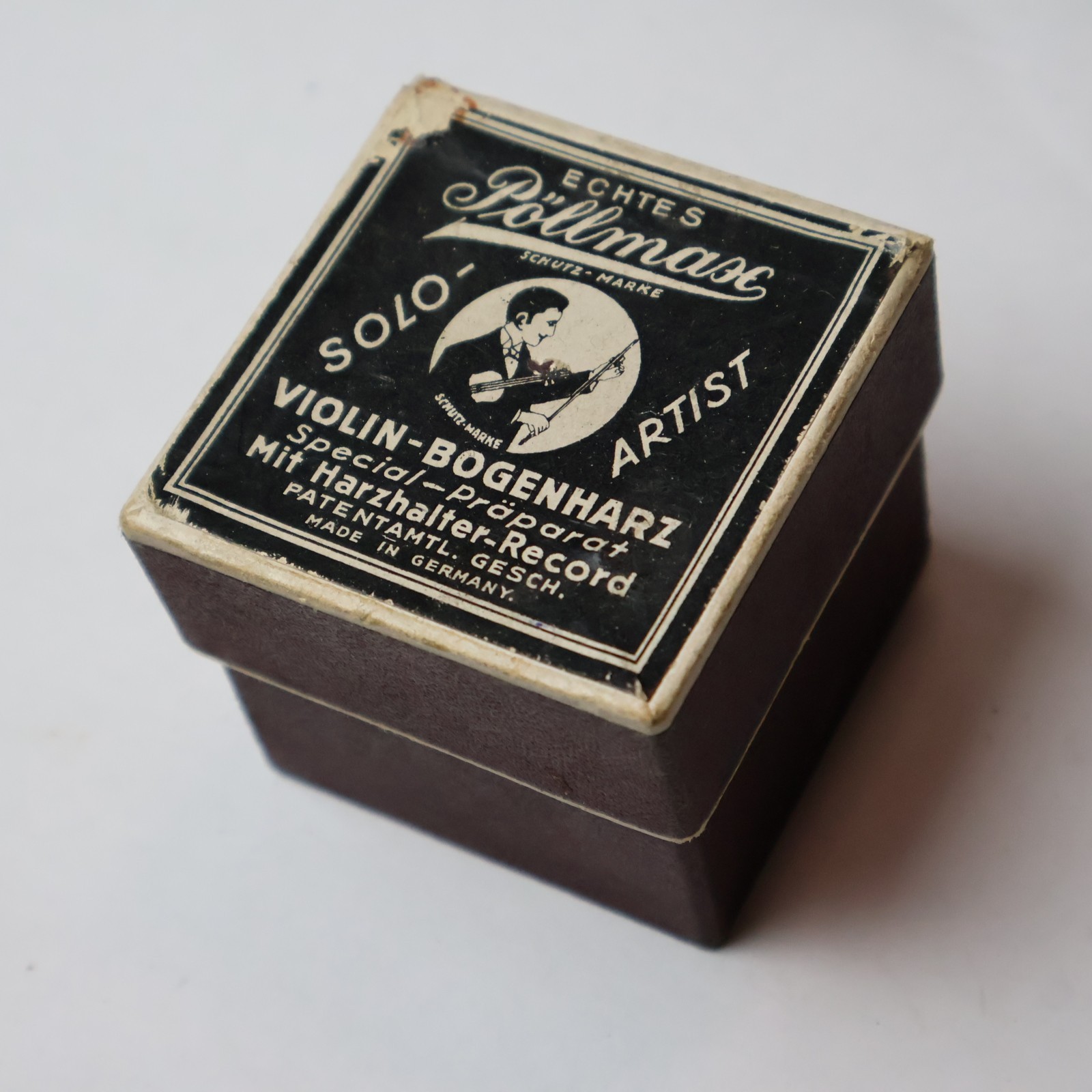 Vintage Pöllmax Violin Rosin Set 1920s–30s Germany – Record Holder + Box Rare