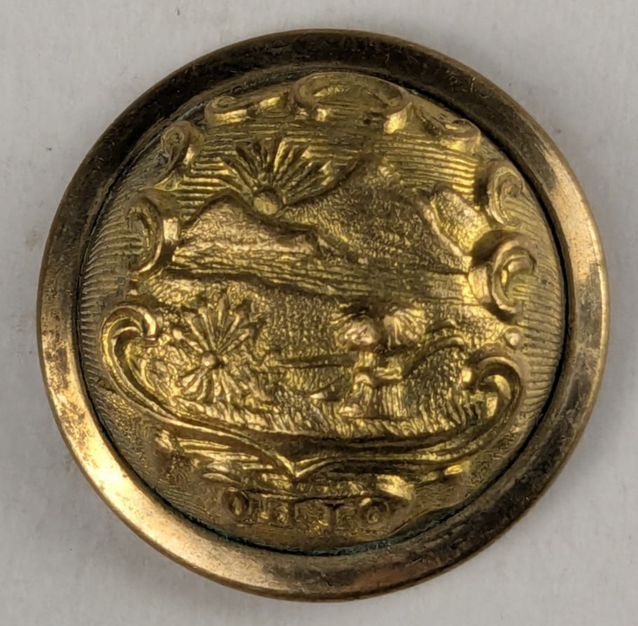 1870-1920 - Ohio State Seal Officer Uniform Button - M2E