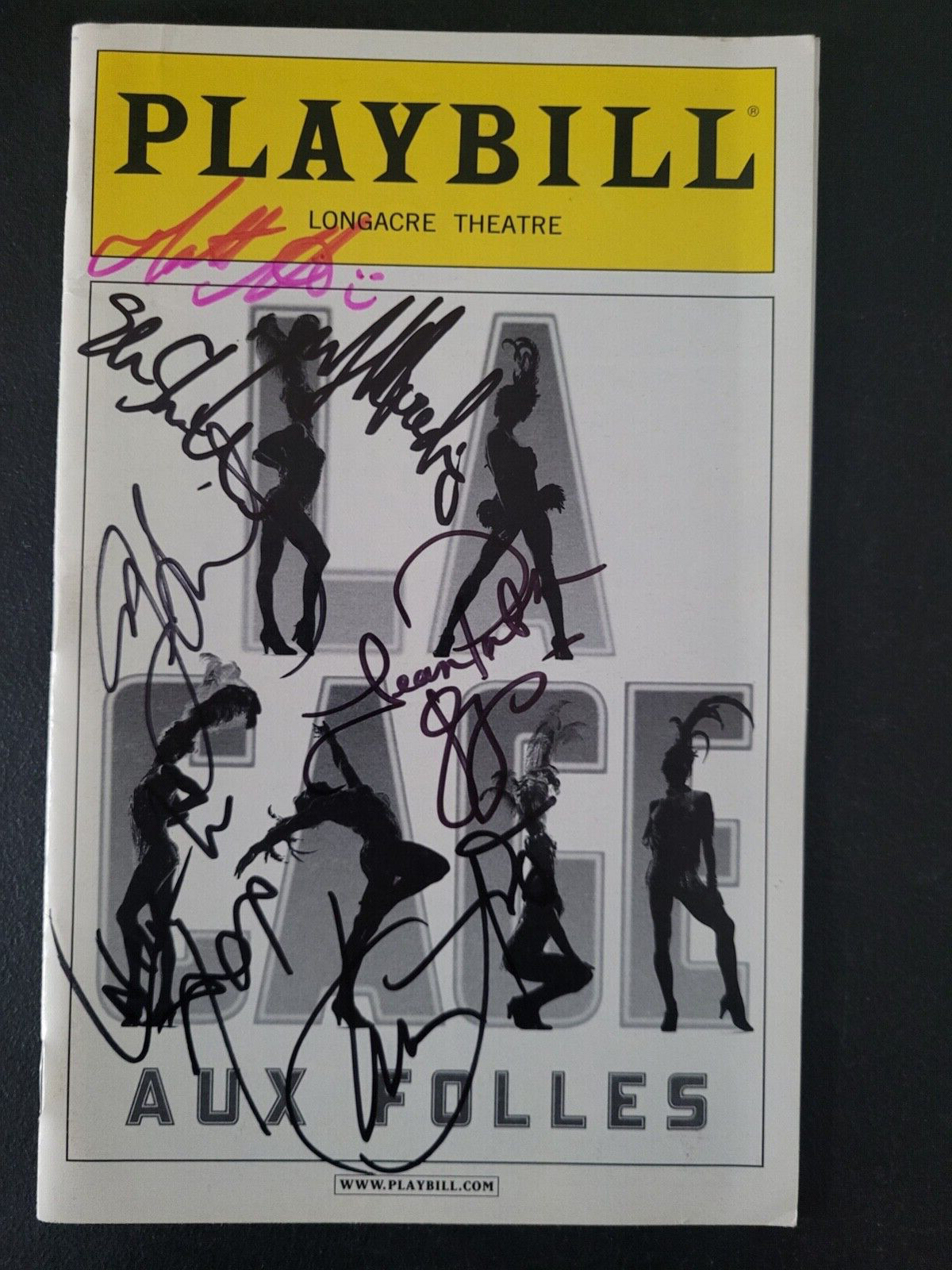 LA CAGE AUX FOLLES PLAYBILL MAGAZINE Feb 2011 LONGACRE THEATRE AUTOGRAPHED 8x