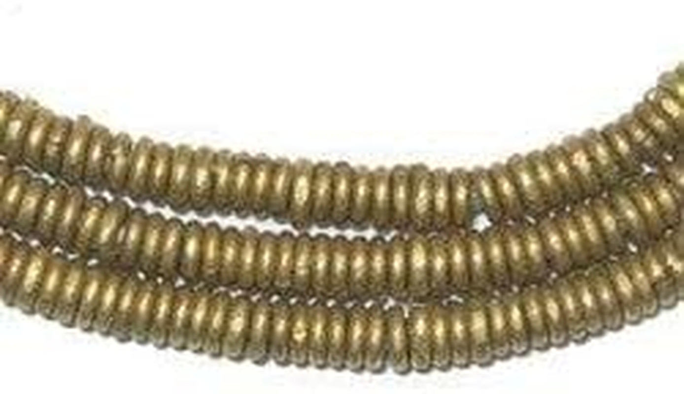 Kenya Brass Heishi Beads - Full Strand of 3mm African Metal Disk Spacers