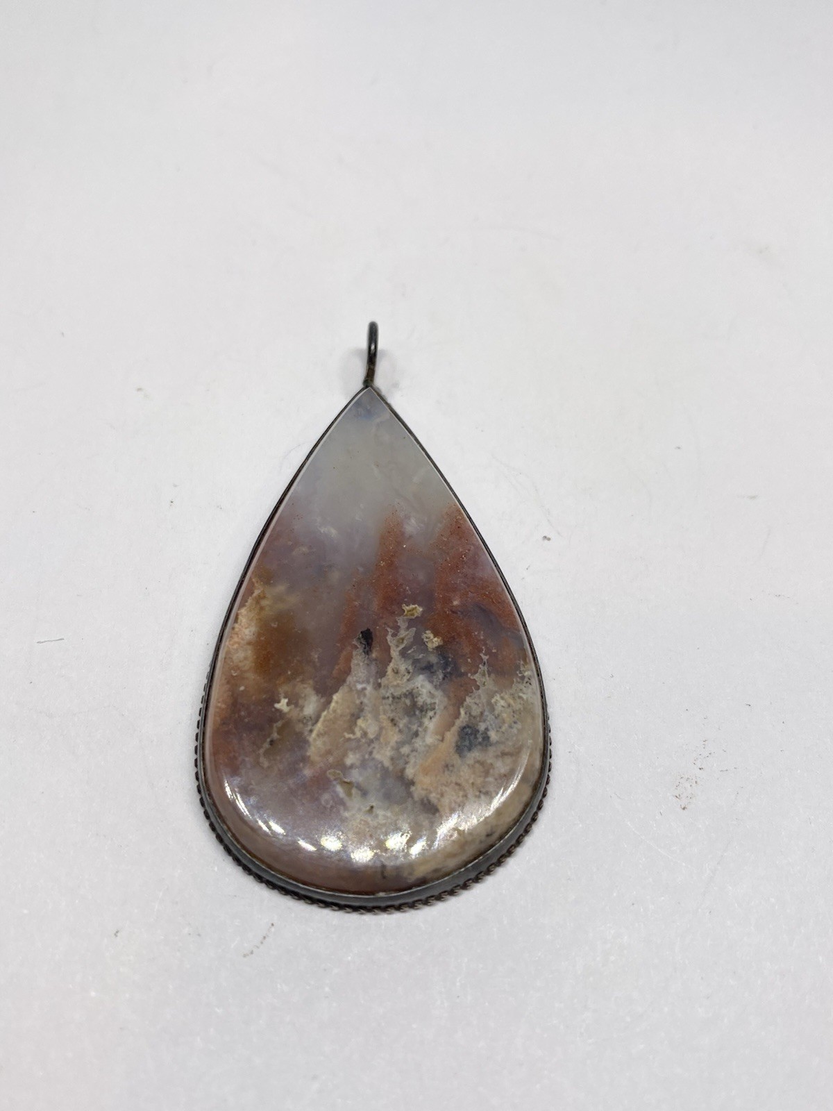 14.1g 925 STERLING SILVER HIGH QUALITY AGATE PENDANT ANTIQUE PENDANT