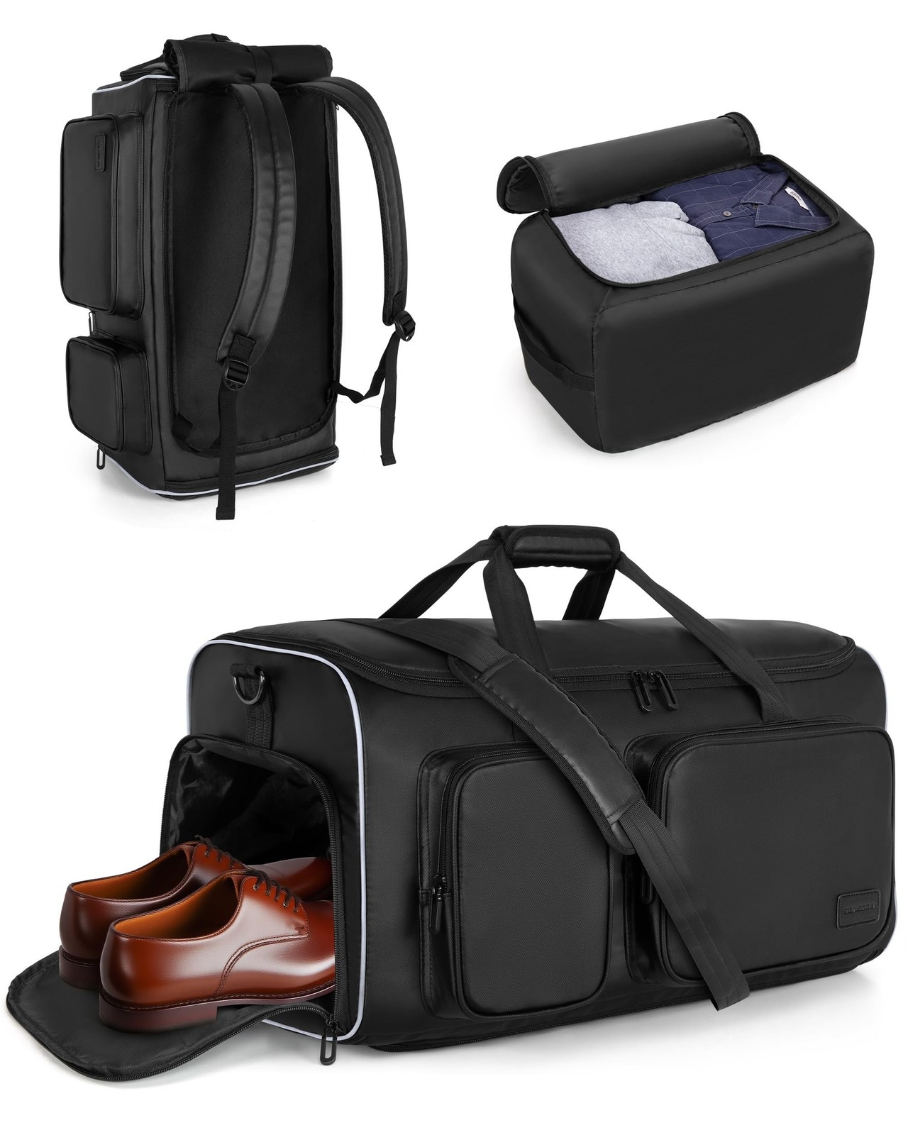 50L Convertible Garment Duffle Bag Backpack with Inner Removable Bag and Shoe...