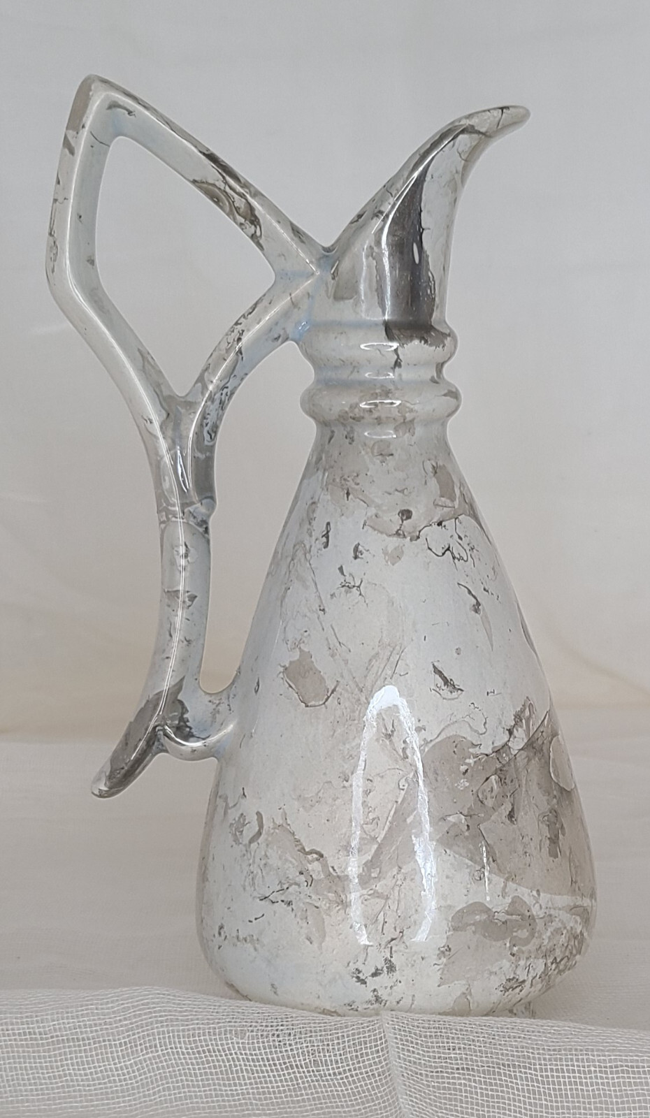 VTG Arnel's Faux Marble Cruet / Ewer / Small Pitcher– Artisan Signed – 7" – LNC