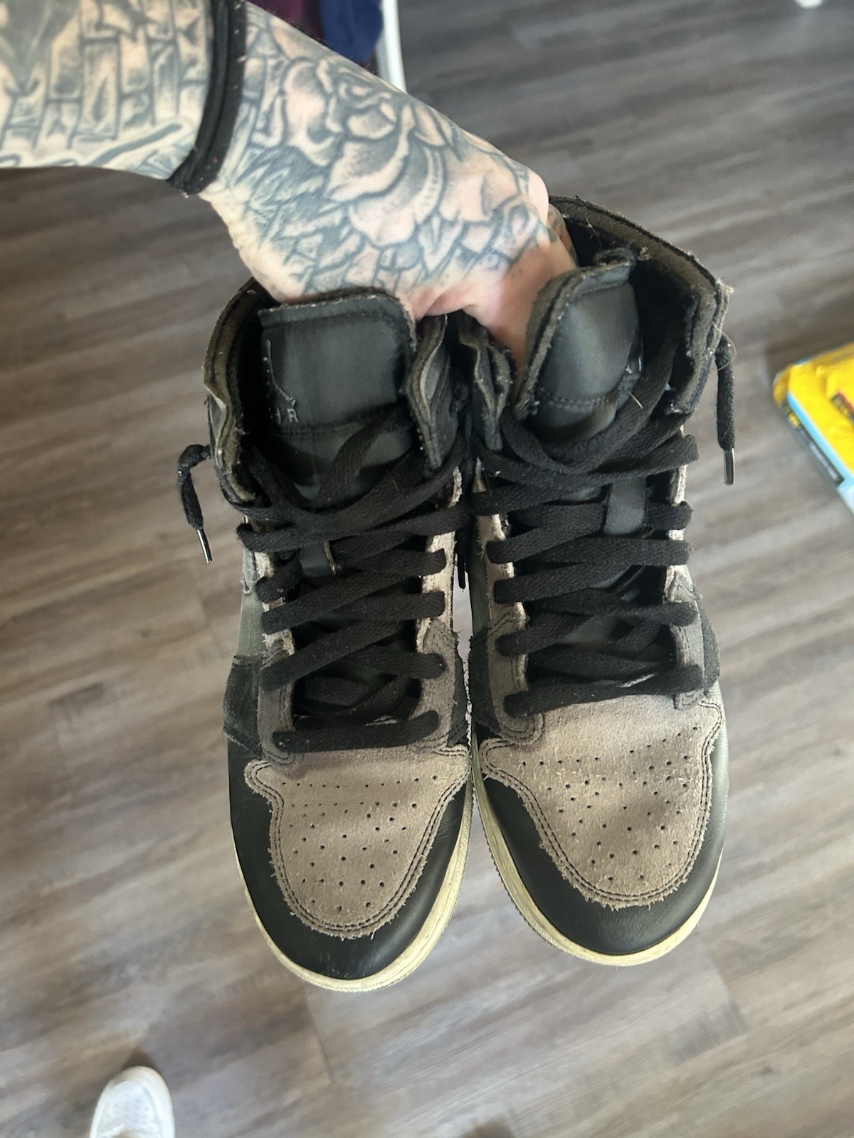 Nike Air Jordan Retro 1 Mid Craft Inside Out Black Youth Shoes Sneakers Size 6.5