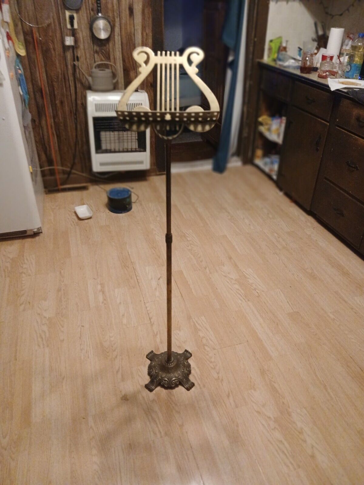 Amazing Antique Solid Brass Music Stand Musical Conductor Decor Restaurant Event