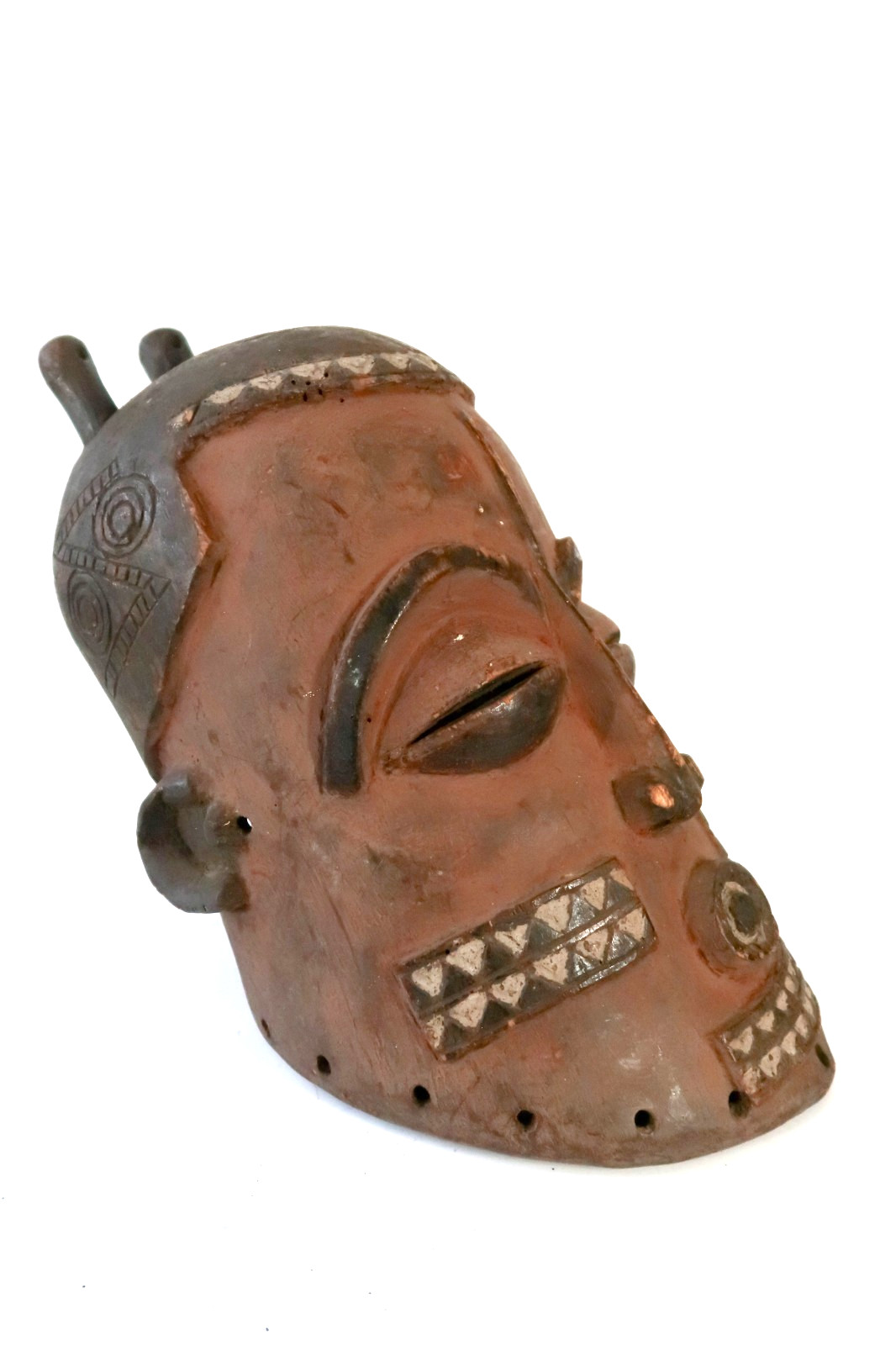 Very OLD Kete Kuba Helmet Mask  Congo - African Tribal - Hand Carved Wood ART