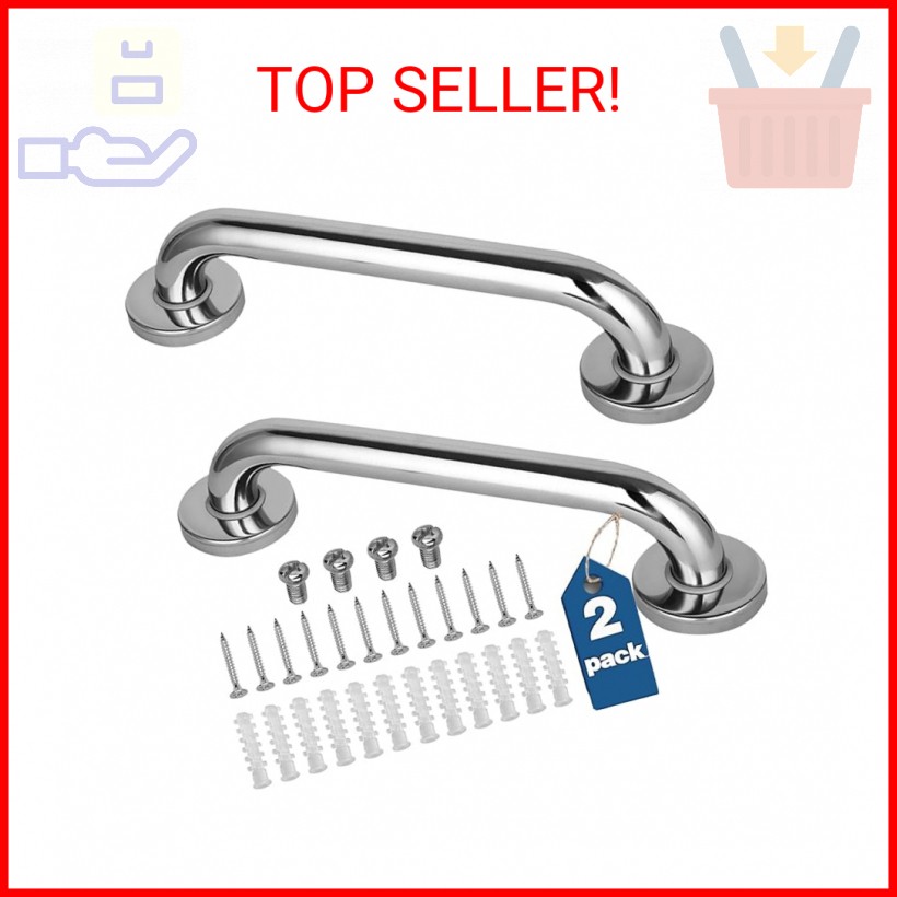 2 Pack Shower Grab Bar, Stainless Steel Bathroom Grab Bar, Shower Handle Bath Ha