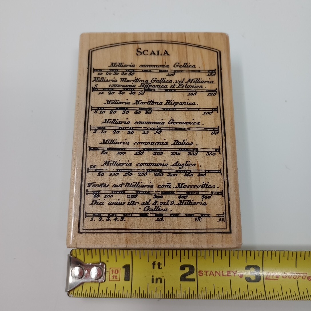 7 Gypsies Hampton Art Scala Latin Text Tablet PS0672 Wood Mounted Rubber Stamp
