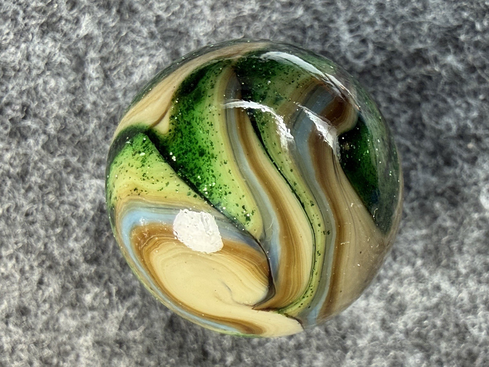 JABO Collectors Marbles: Last Dance Multi Color Aventurine Swirl. .740