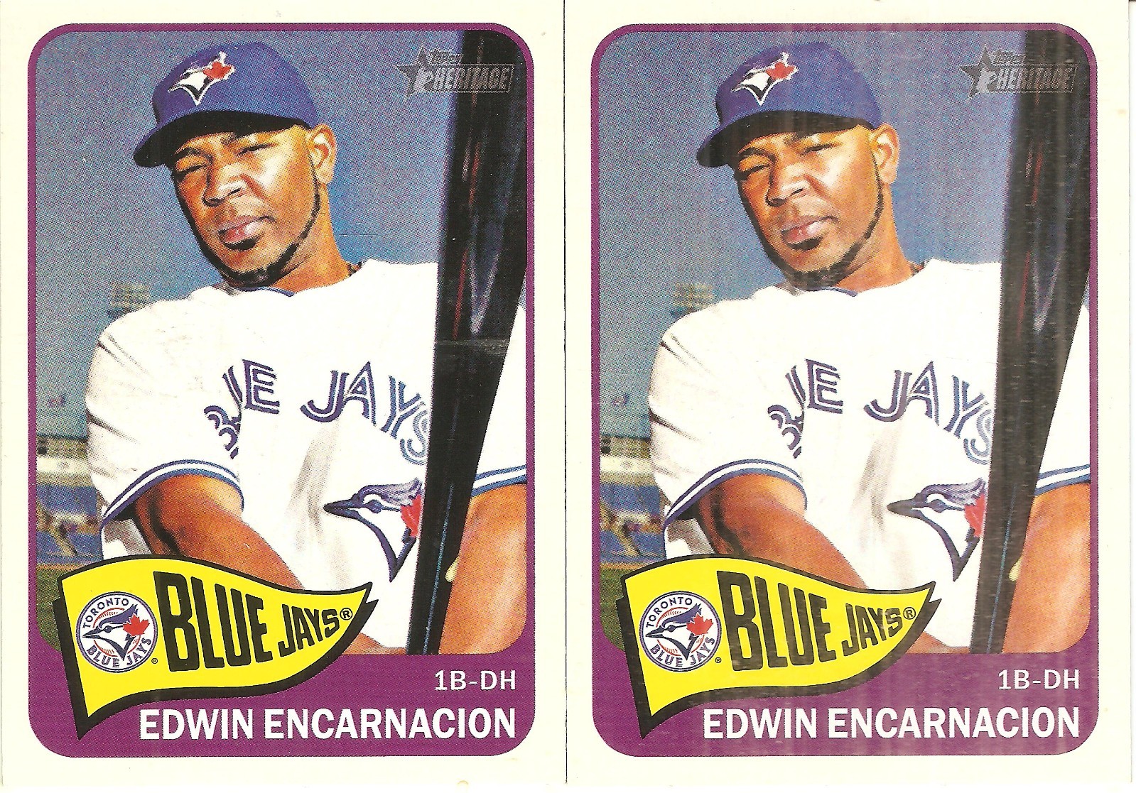 2 CARD 2014 TOPPS HERITAGE EDWIN ENCARNACION BASEBALL CARD LOT