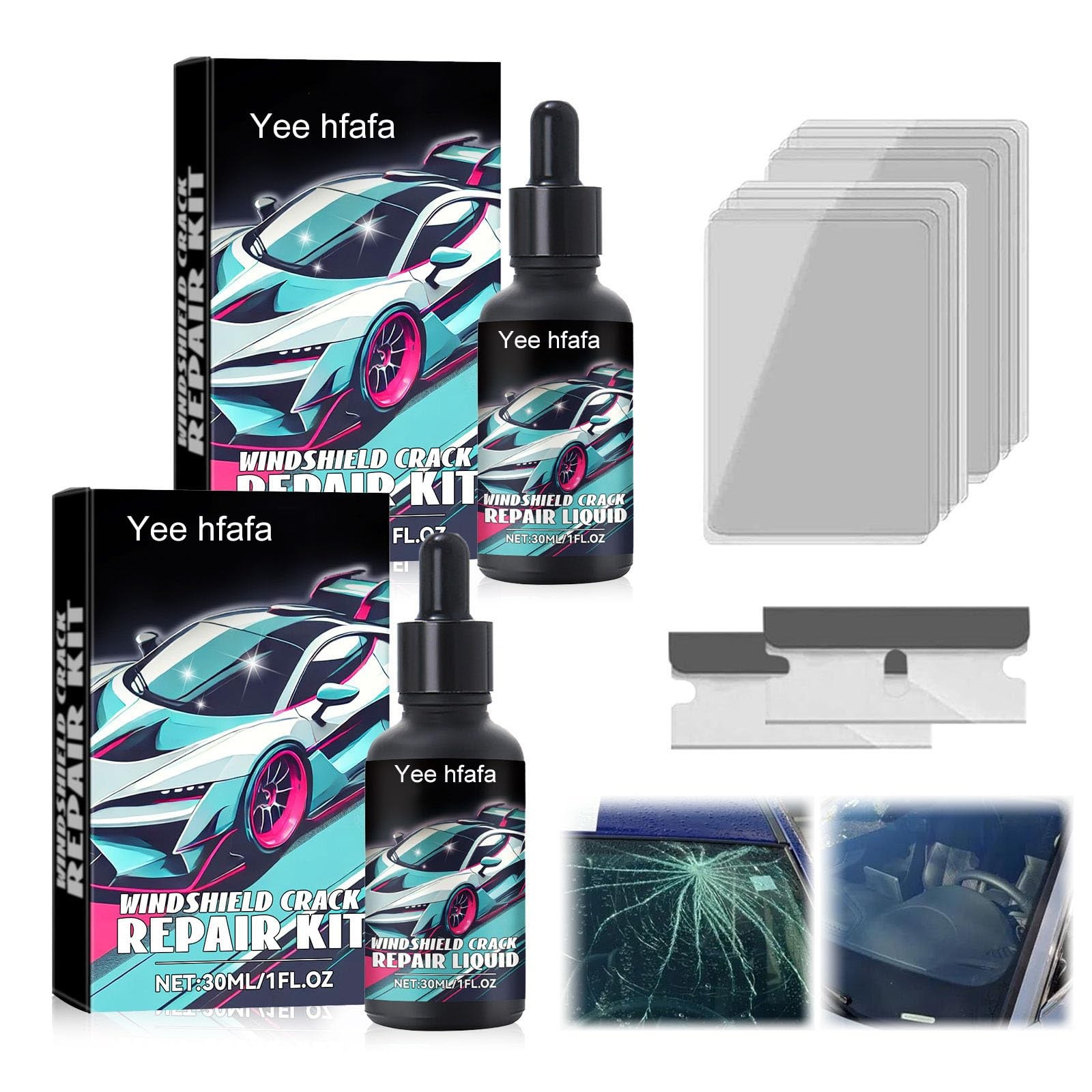 2PCS Upgrade Windshield Crack Repair Kit, 2025 New Cracks Gone Glass Repair... 