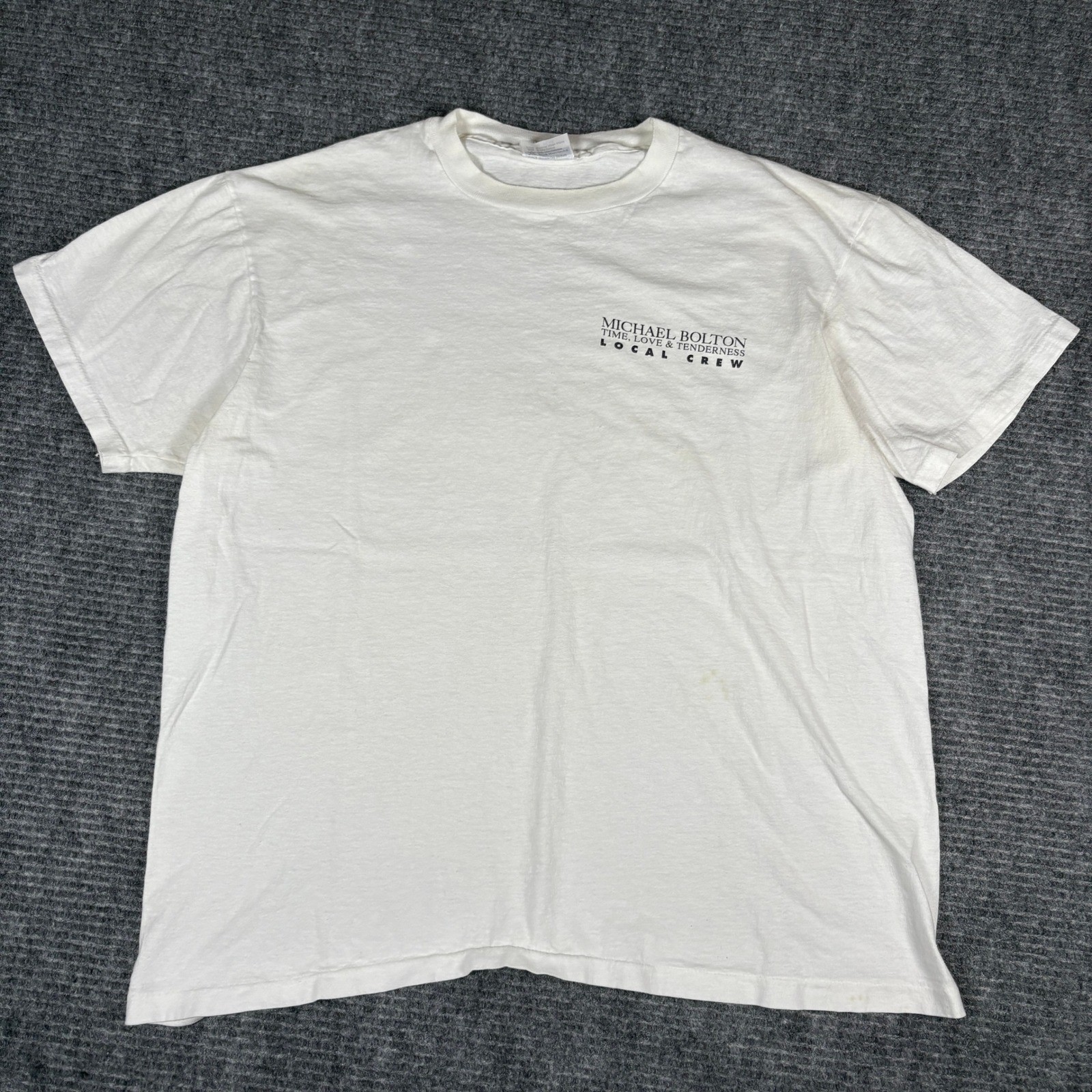 Vintage 90s Michael Bolton Time Love Tenderness Local Crew T Shirt White XL