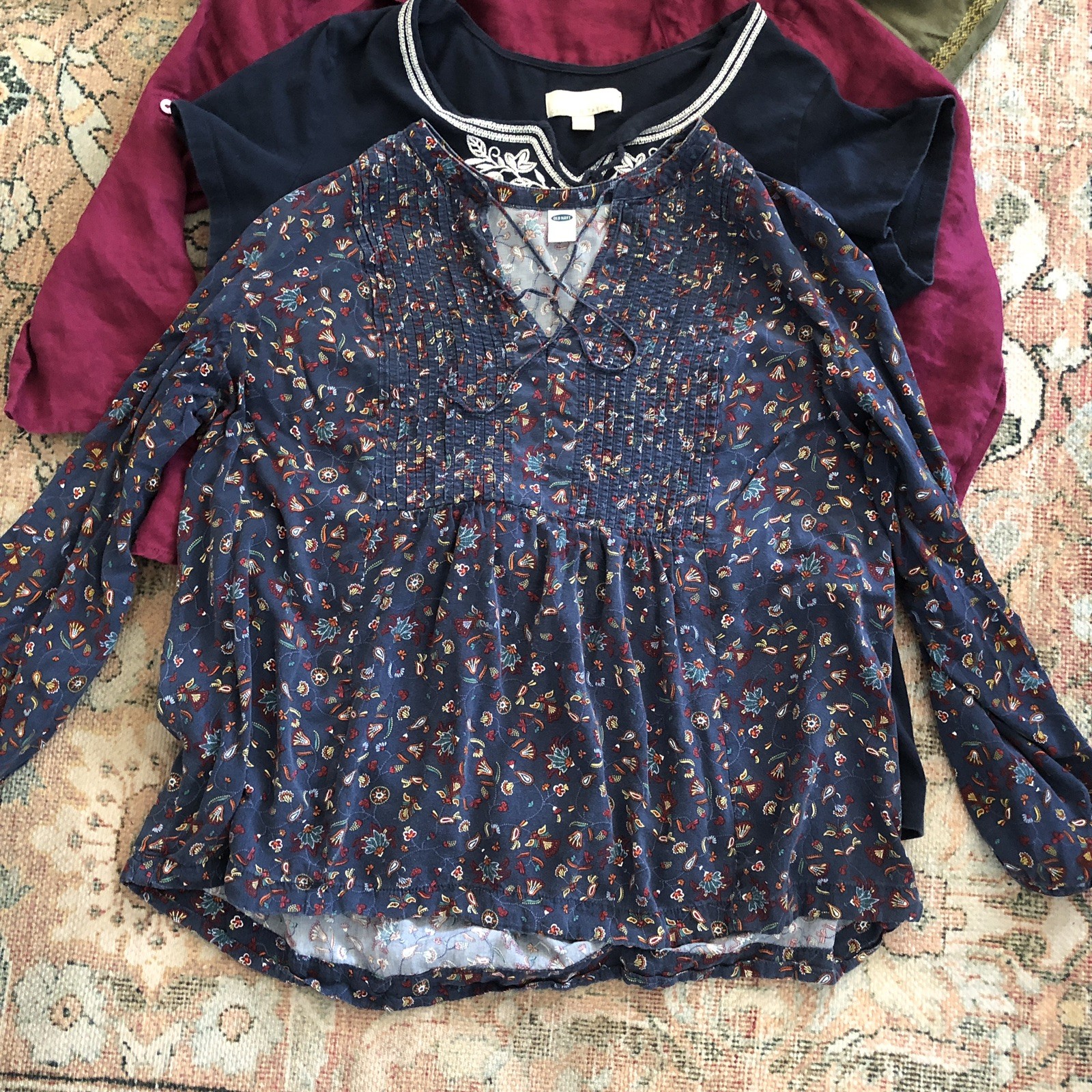 Womens Tops Bundle of 7 Boho Peasant Summer Casual Medium Large Mix Lot Blouses