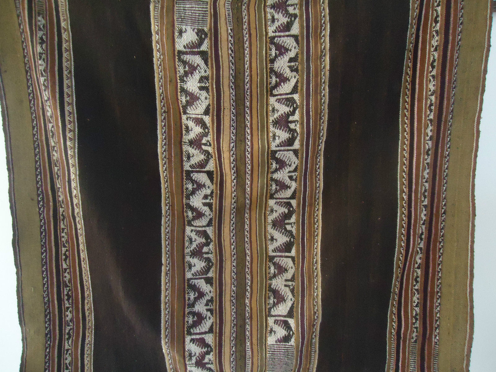 Antique Awayo Andean Aymara Indian Manta Cloth Hand Woven La Paz Bolivia  