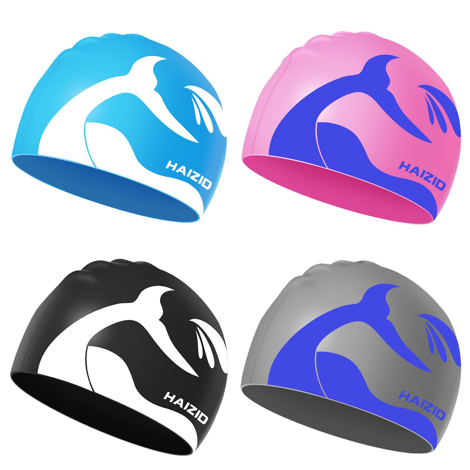 Silicone Swimming Cap Solid Color Long Hair Clean Swim Pool For Adult Men Women