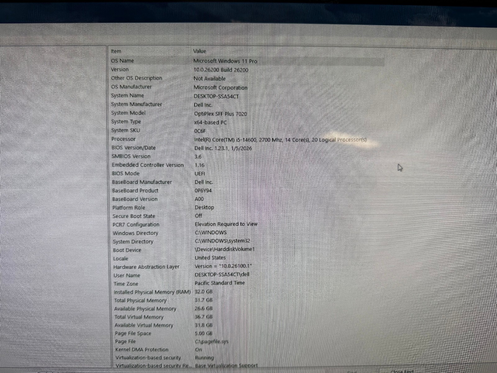 Dell OptiPlex 7020 SFF Plus Desktop  Intel Core i5-14600/32GB   512 M.2 GB WIFI