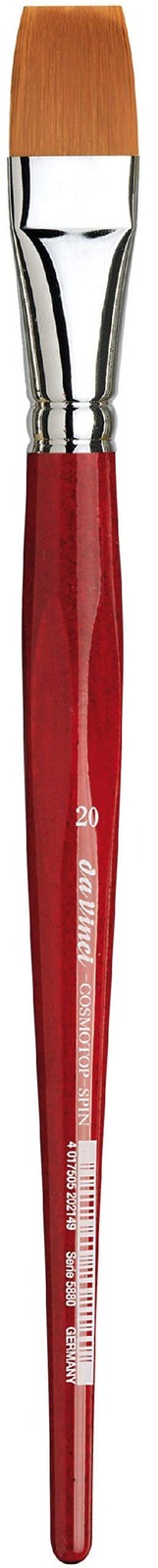 da Vinci 5880 CosmoTop Spin Flat Synthetic Paint Brush, Red Handle, Size 20
