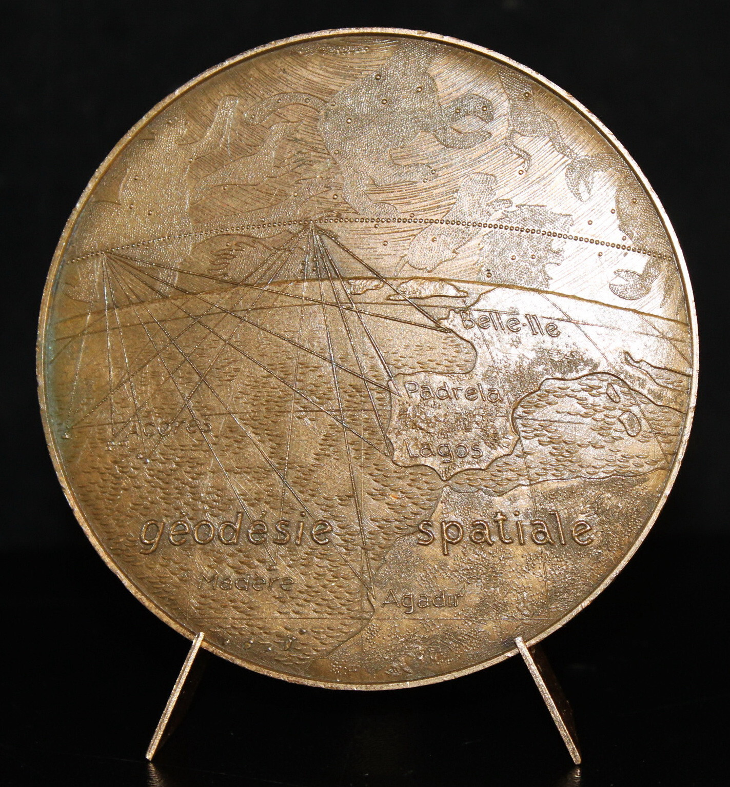 Medal Mapping France Colbert Louvois Geography Geodesy Space 1968