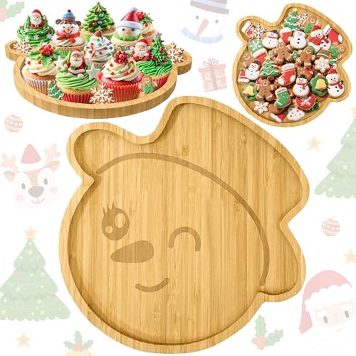 Wooden Christmas Party Decorations Snowman Serving Trays for Wooden Snowman