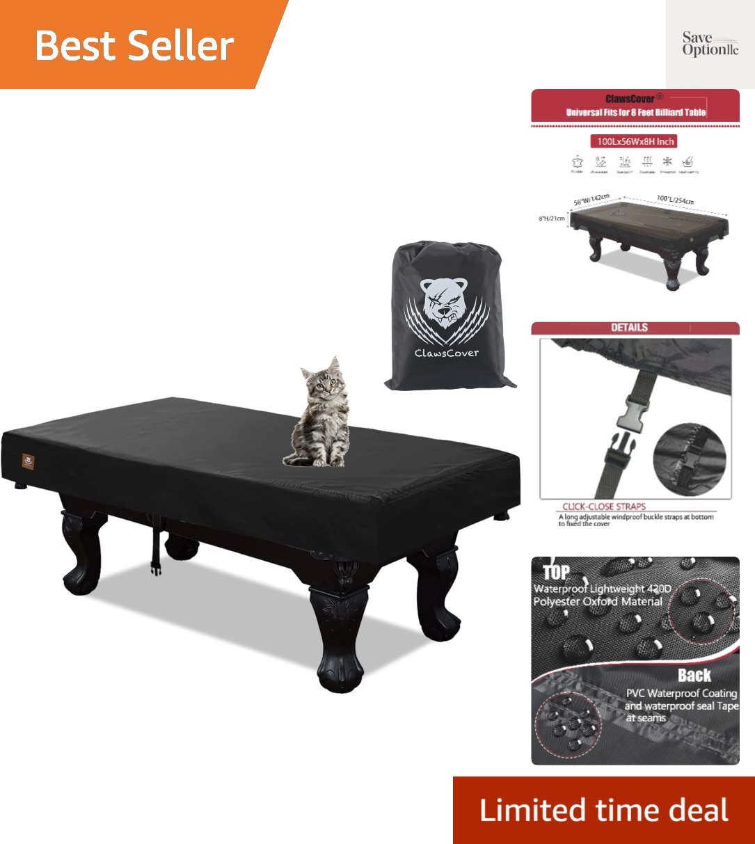 7/8/9 Feet Billiard Pool Table Covers Waterproof Outdoor Indoor Scratched-Fre...