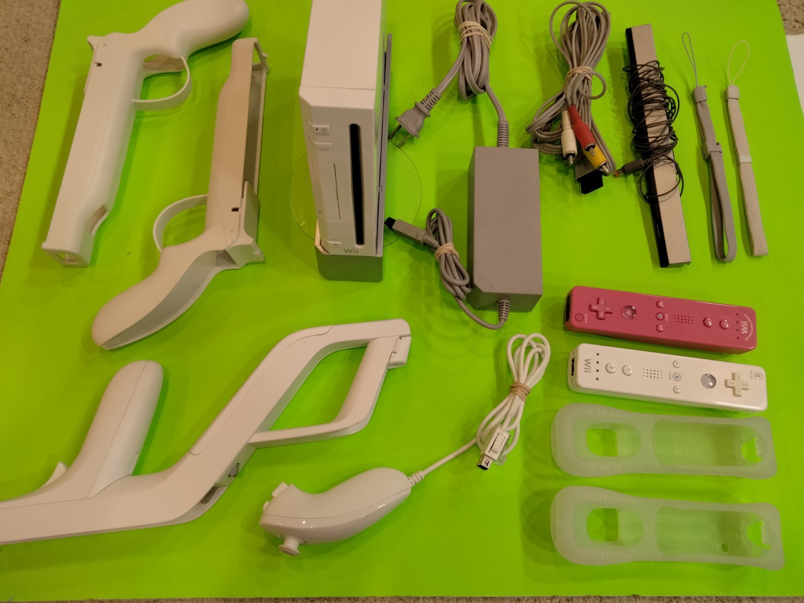 Nintendo Wii Console Bundle with Remotes, Nunchuk, Sensor Bar, Power Adapter