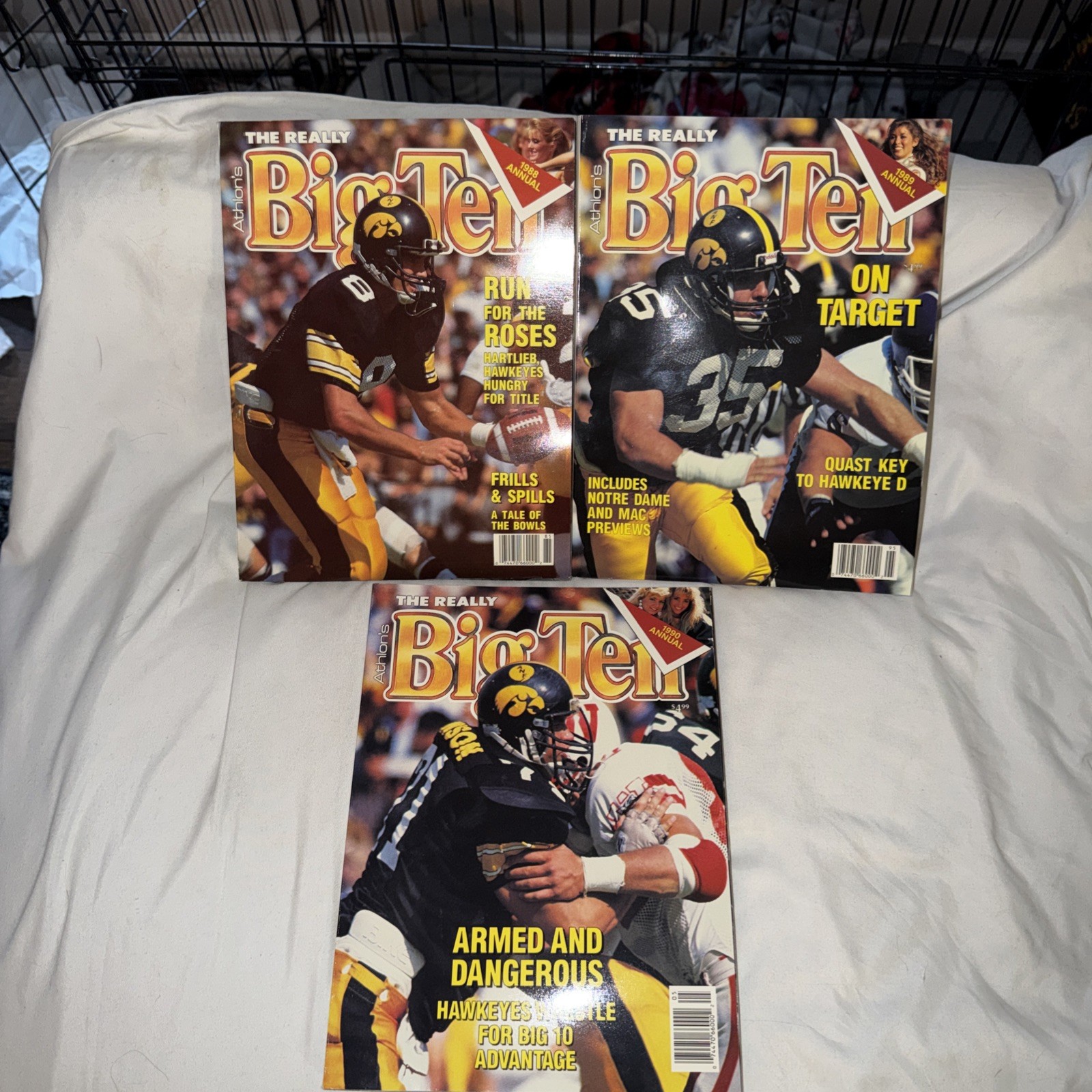 Athlon Big Ten Football Annual Magazine Lot Of 3 1988 1989 1990 Iowa