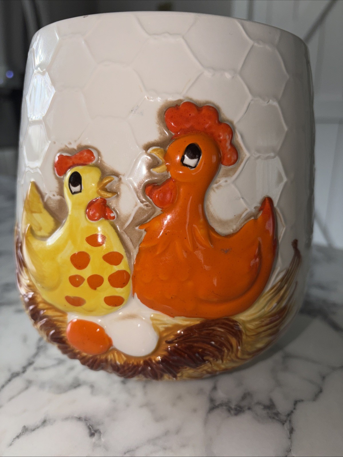 Vintage Sears Roebuck X Large Canister -no lid chicken 1970