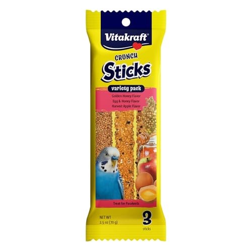 Vitakraft Crunch Sticks Parakeet Treat - Honey, Egg, 0.83 Ounce (Pack of 3) 