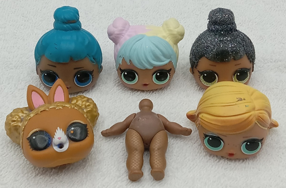 L.O.L. Surprise Soul Bun Bunny Boogie Babe Bon Bon MGA Heads & Body Only Lot 6