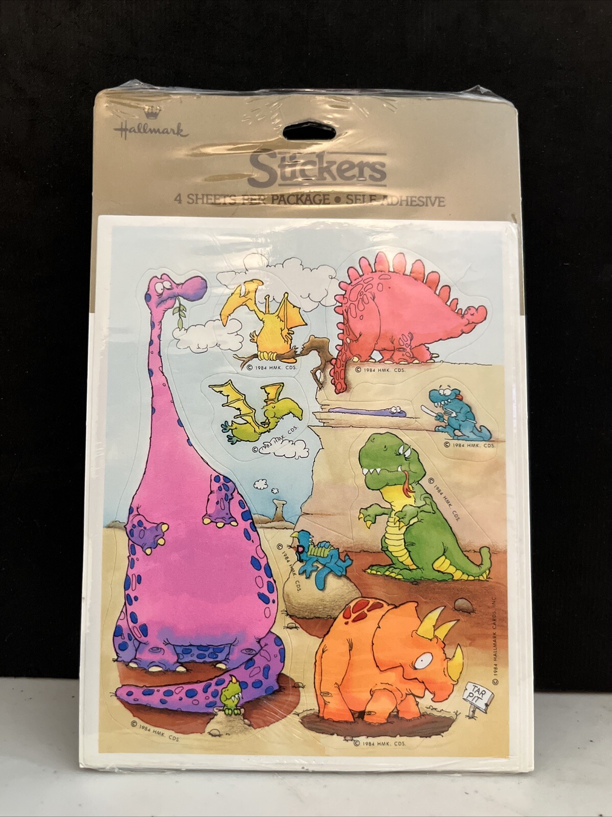 NEW Vintage 80’s Hallmark DINOSAURS Sticker Sheets -