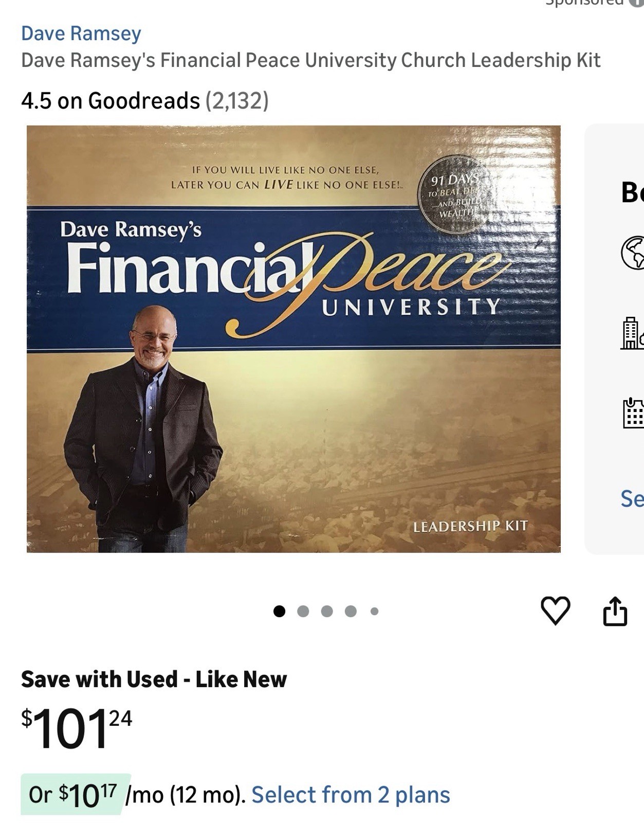 Dave Ramsey's Financial Peace University Membership Kit Course Complete