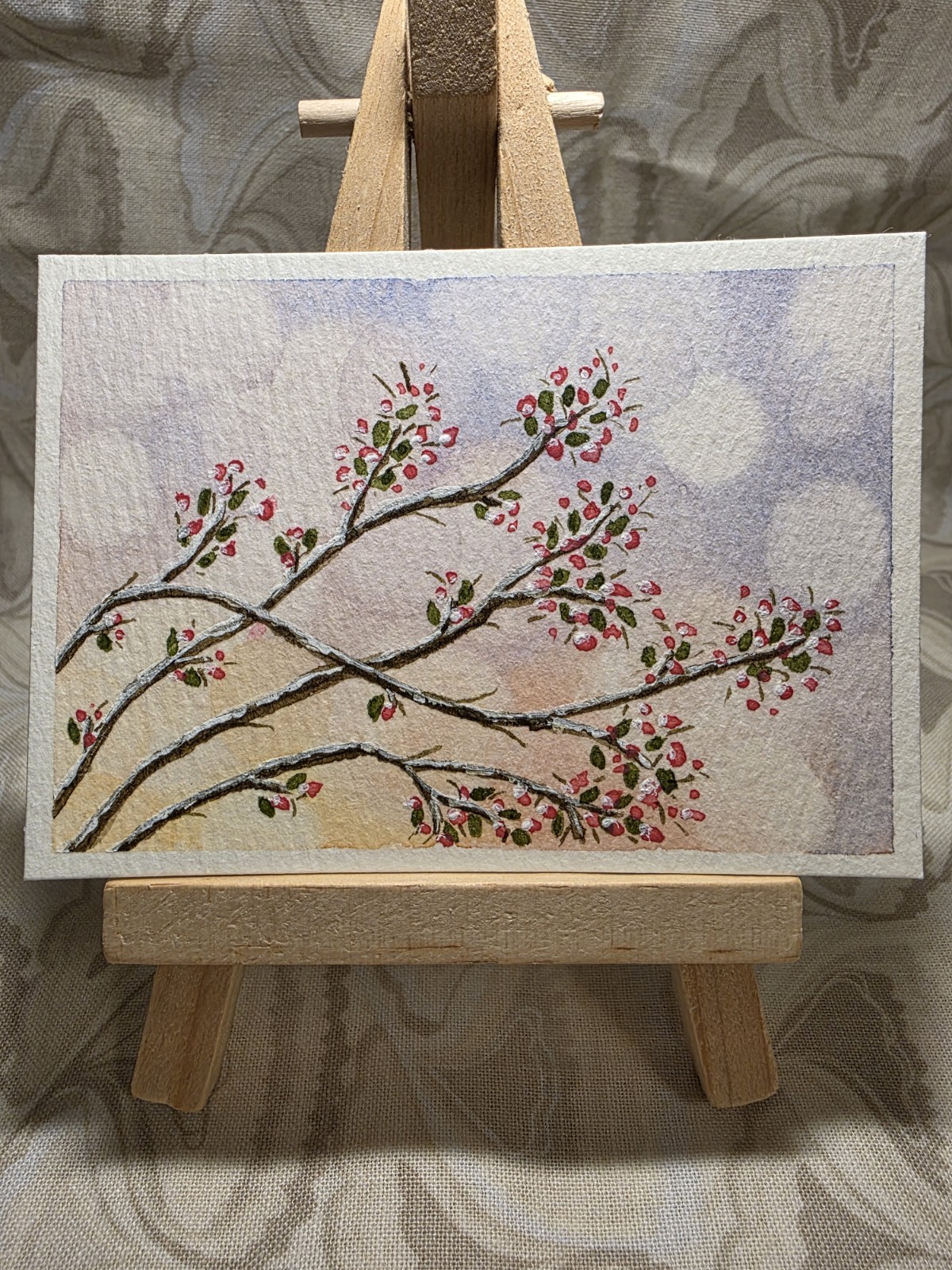 Golden Dawn ACEO original 2.5x3.5 watercolor painting by secondfloorboutique 