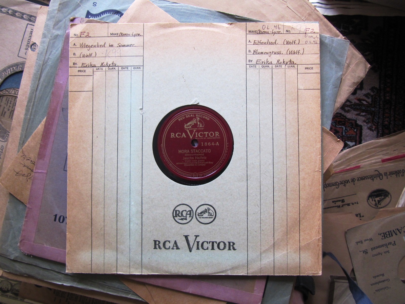 Erich Wolfgang KORNGOLD record HEIFETZ Violin Holzapfel und Schlehwein VICTOR