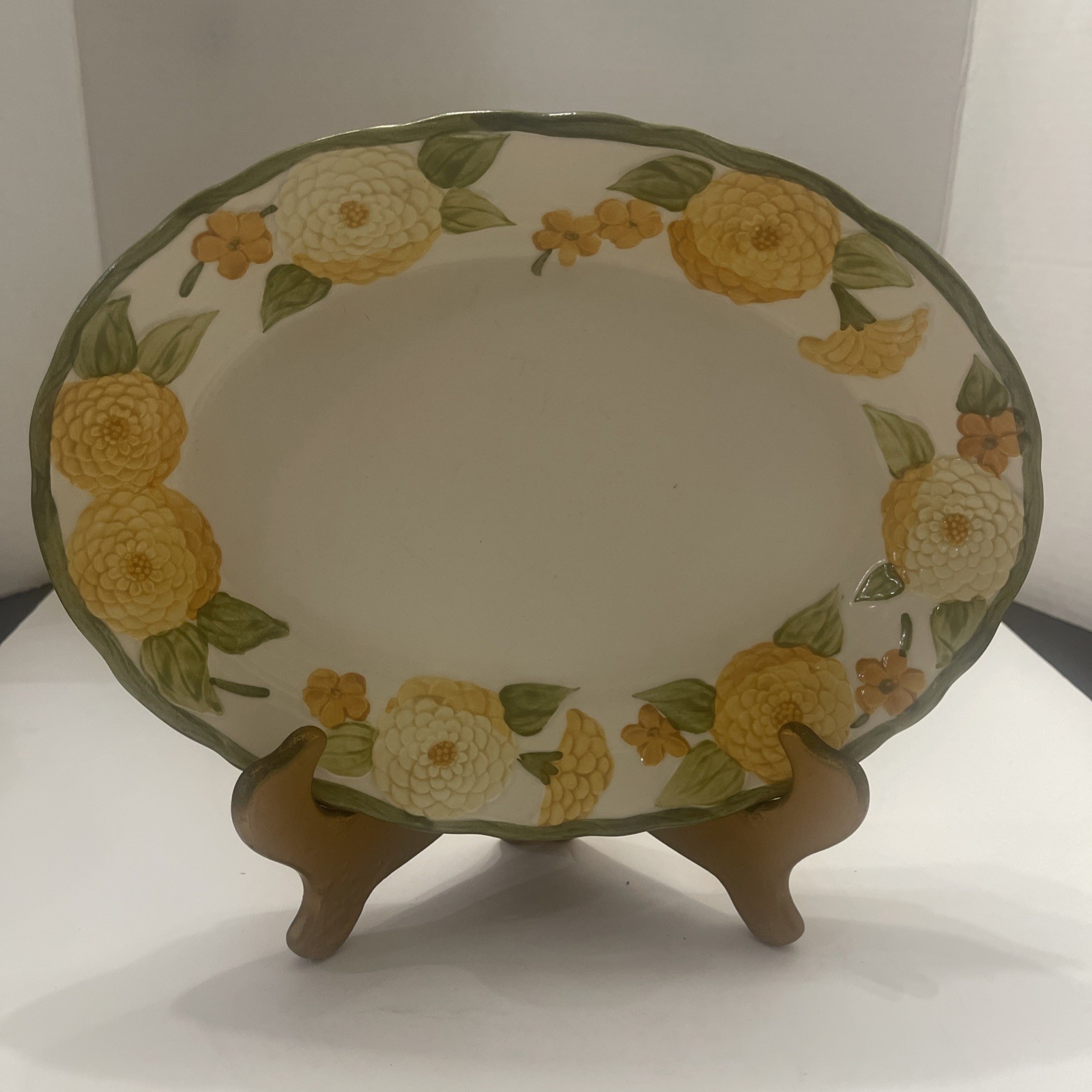 Metlox Poppy Trail Fall Autumn Platter Zinnia Pattern 11 Inches