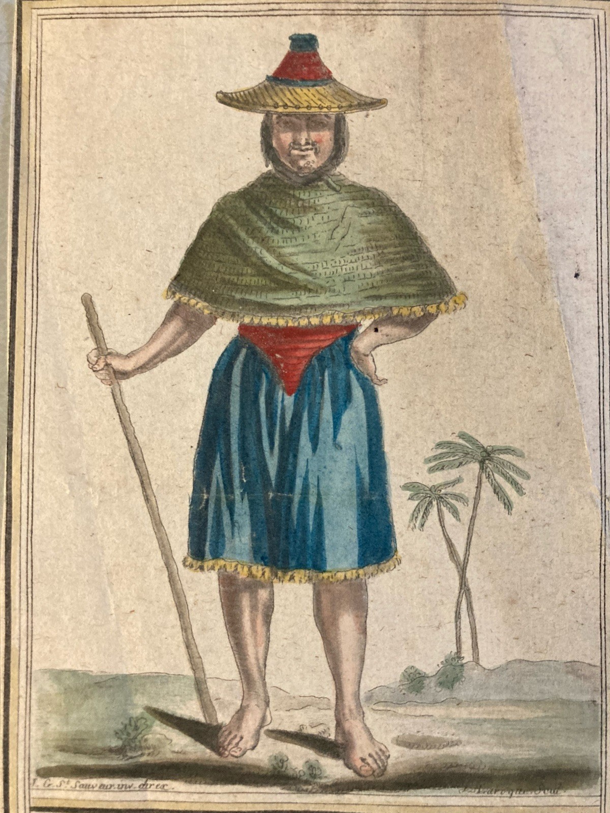 Beautiful Engraving Portrait 18th Grasset 1780 Man Prince Costume World Antique