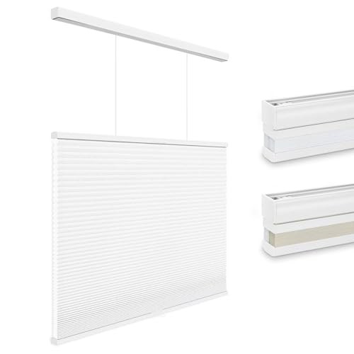  Top Down Bottom Up Light Filtering Cellular Shades, Cordless 33"W*72"H White