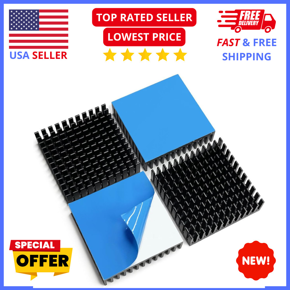 Aluminum Heatsink Kit 4PCS 40x40x11mm Cooling Fins for 3D Printer Electronics